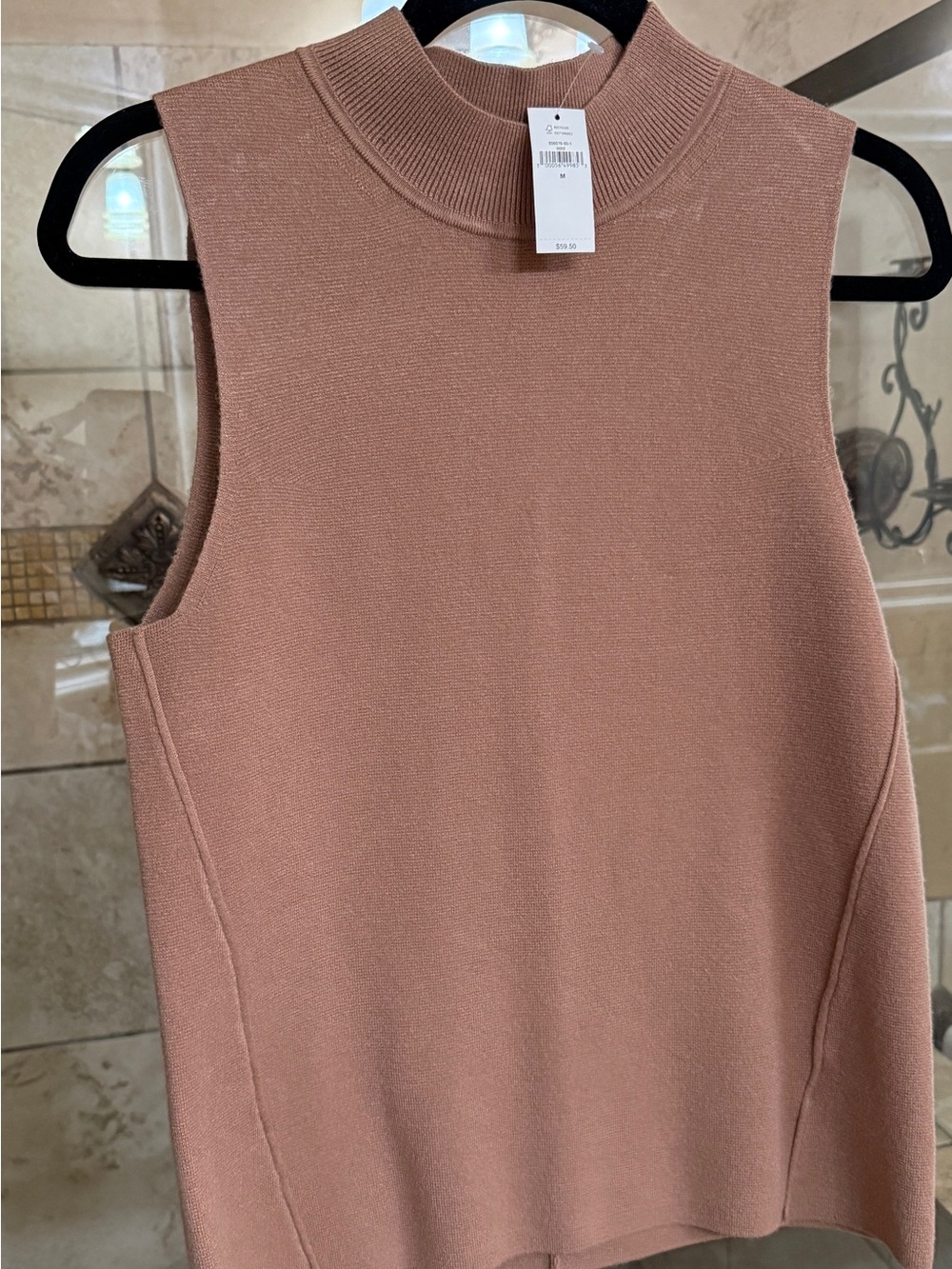 Banana Republic sleeveless mock neck top - rose taupe